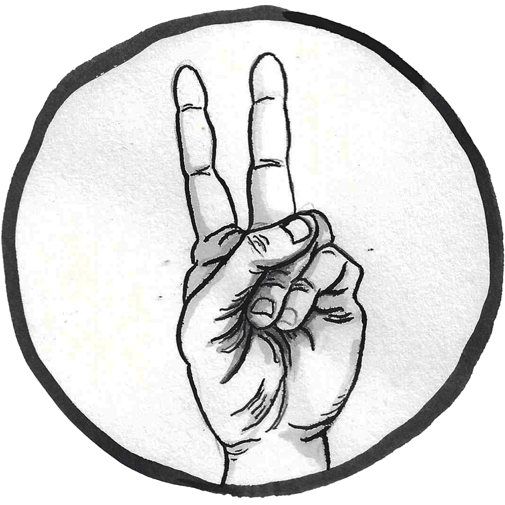 Illustration of a Human fist with index and middle finger extended outward